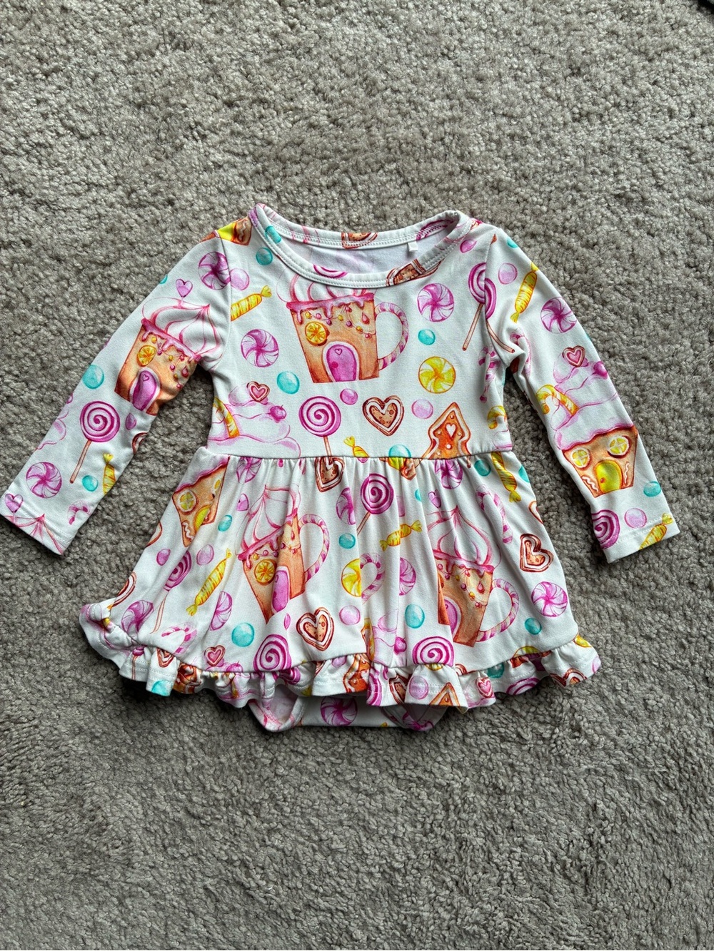 NWOT Little Legends Tencel Candy Print Long Sleeve Baby Dress